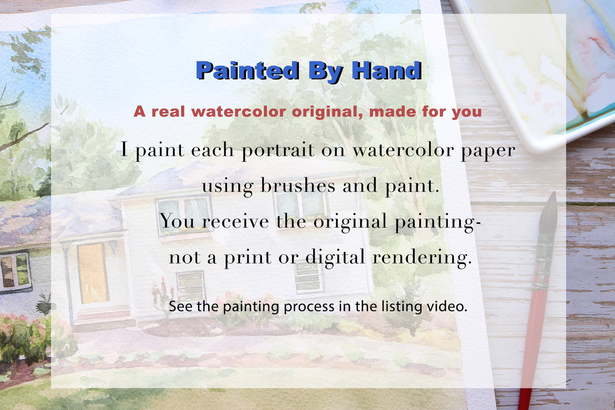 Custom Outdoor Pet & Landscape Watercolor Painting
