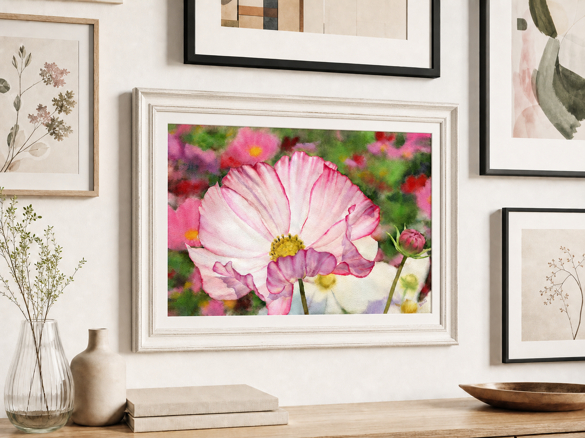 Pink Cosmos — Original Hand-Painted Watercolor Floral Artwork