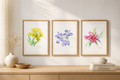Set of 3 Original Watercolor Flower Art Prints