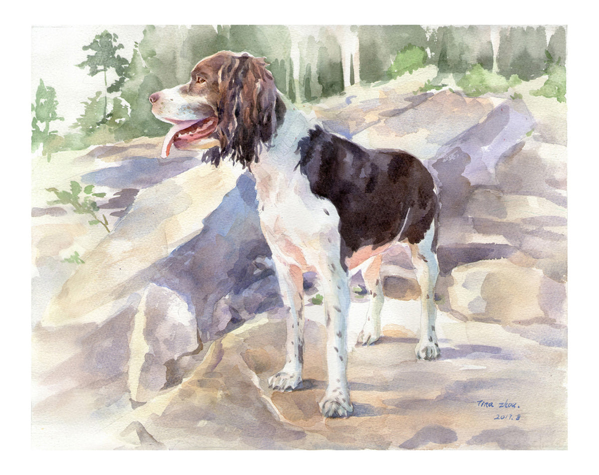 Custom Outdoor Pet & Landscape Watercolor Painting