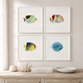 Set of 4 Tropical Fish Watercolor Prints | Marine Wall Art