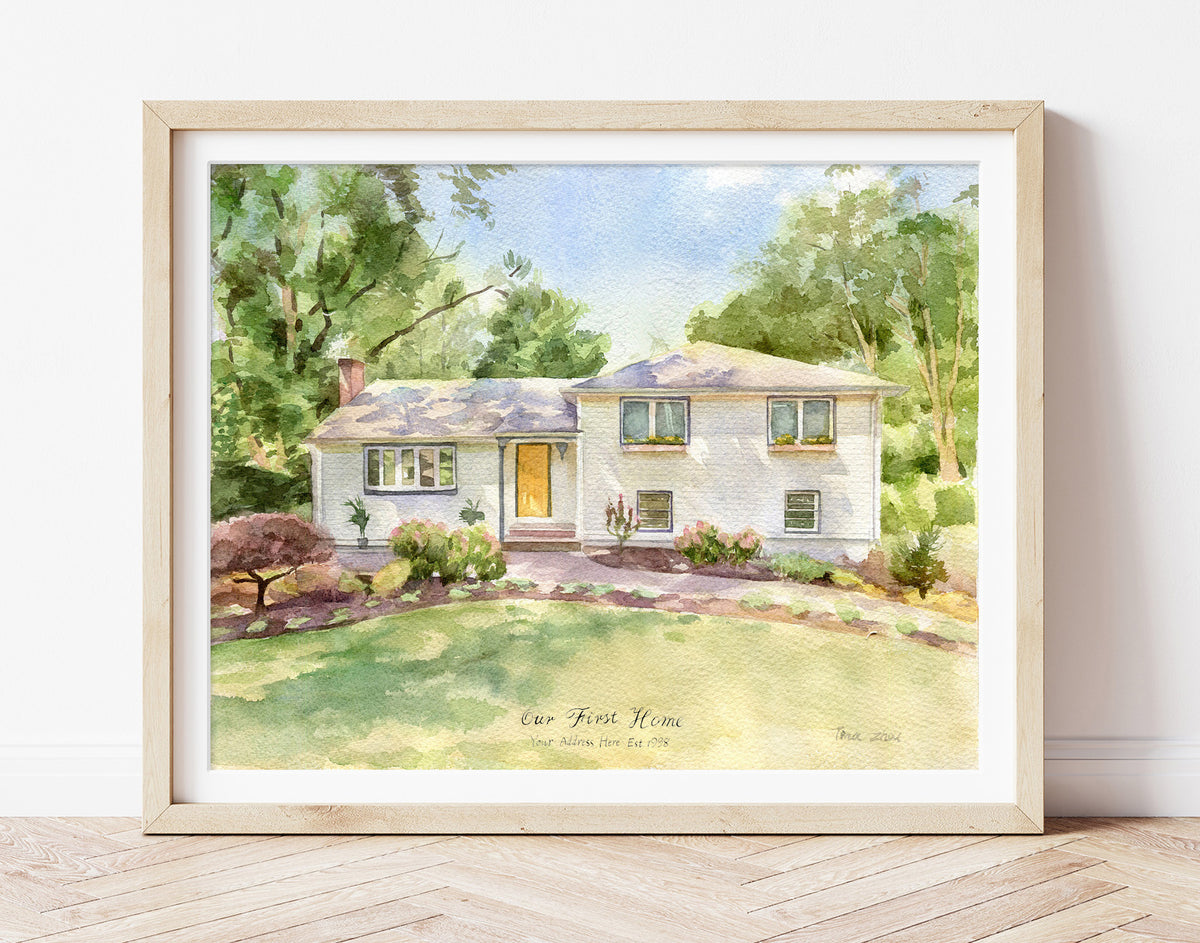 Custom Watercolor House Portrait – Hand Painted from Your Photo