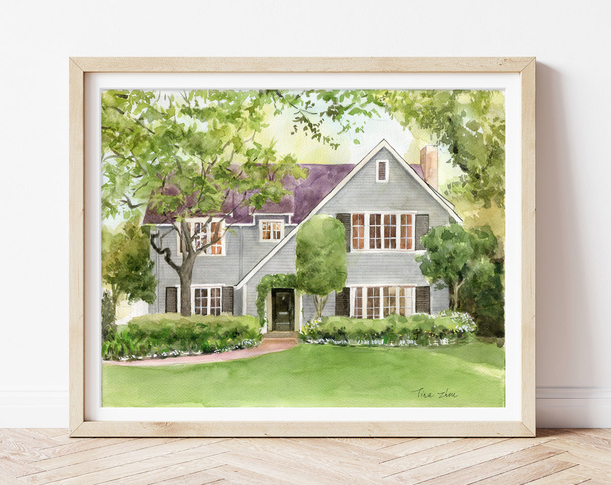 Custom Watercolor House Portrait – Hand Painted from Your Photo