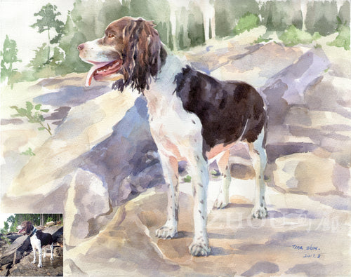 Custom Outdoor Pet & Landscape Watercolor Painting